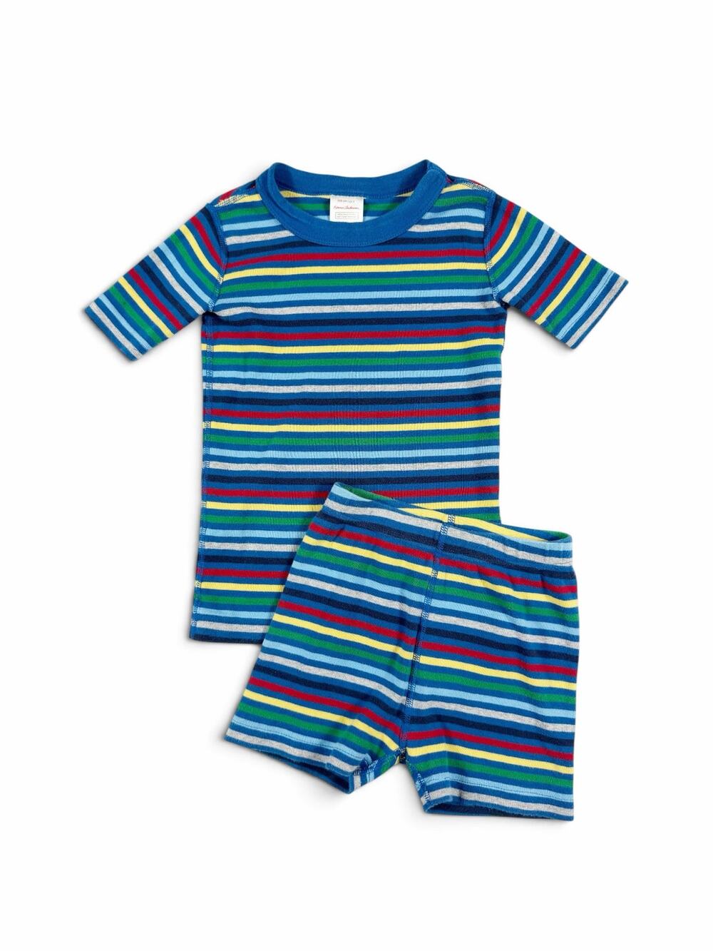 Hanna Andersson Short John Pajama Set Rainbow Stripe Size 5